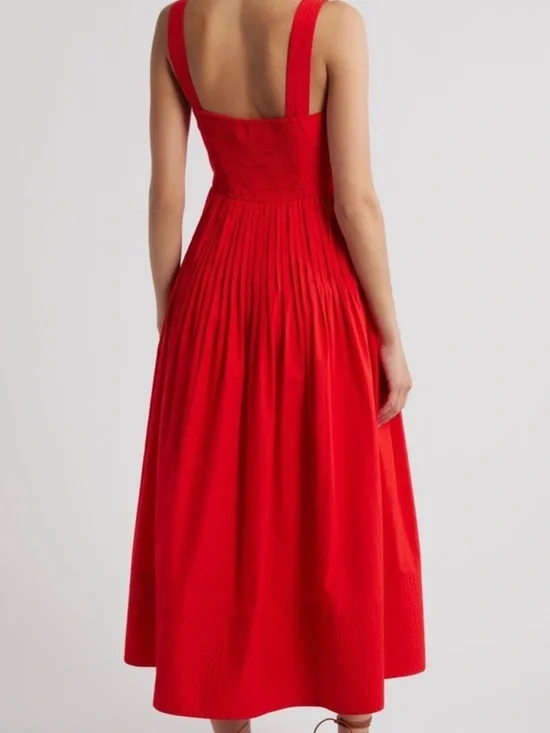 The Great. The Day Break Midi Dress Size 1/S in red - Picture 2 of 6